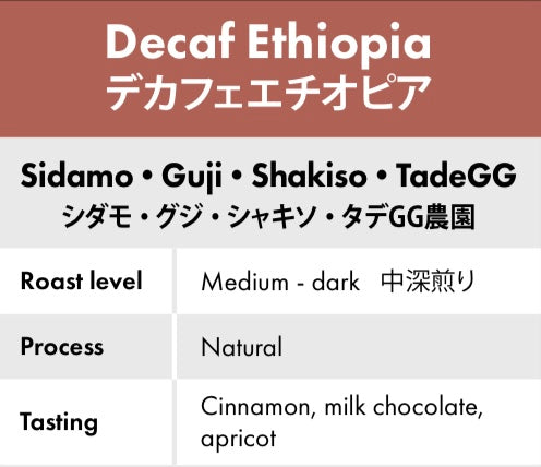 【デカフェ・華やか】エチオピア シダモ シャキソ タデGG農園 100g｜カフェインを控えたい方にも、満足感のある一杯を